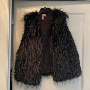 Black fur vest